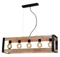 LAMPAMI - lampa wisząca do salonu, lampa wisząca loft, żyrandol loftowy, lampa drewno metal