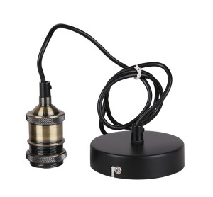 Zawiesie z oprawką czarny z patynowym do zwisu TILA 60W E27