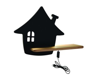 Lampa dziecięca kinkiet czarny 4000K 4W LED HOUSE KIDS z przewodem