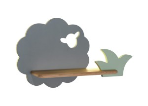 Lampa dziecięca kinkiet szary z zielonym 4000K 5W LED SHEEP KIDS