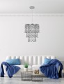 LAMPAMI - lampa sufitowa srebrna, lampa wisząca srebrna, srebrna lampa wisząca, żyrandol do salonu