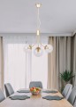 LAMPAMI - klosze białe kule, lampa sufitowa złota, lampa do salonu, lampy szklane kule nowoczesne