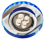 Oprawa stropowa okrągła szkło transparentne SS-23 CH/TR+BL 1xGU10 50W+LED SMD 230V NIEBIESKI 2 1W CHROM