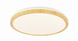 Lampa sufitowa ledowa okrągła plafon 4000K 24W LED GANDAVA BIAŁO DREWNIANY000K