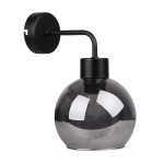 Czarny kinkiet klosz dymiony 1xE27 40W LADY