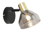 Czarny kinkiet klosz dymiony 1xE14 40W GREGORY