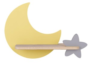 Lampa dziecięca kinkiet złoty z szarym 4000K 5W LED MOON KIDS