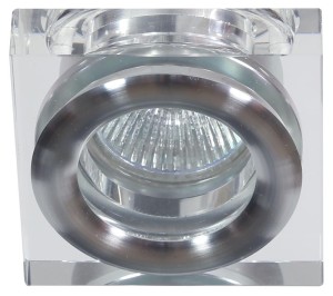 Oprawa sufitowa dekoracyjna kwadratowa transparentna SK-82 CH/TR 1xMR16 50W CHROM