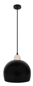 Czarna lampa nad stół wisząca 1xE27 60W  MONROE