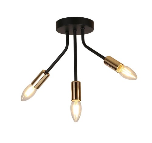 LAMPAMI - lampa sufitowa czarna, lampa nad stół, żyrandol do salonu, czarna lampa nowoczesna