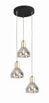 Czarna lampa wisząca 120 cm klosz dymiony 3xE14 40W GREGORY 