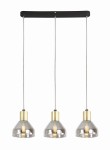 Czarna lampa wisząca 120 cm klosz dymiony 3xE14 40W GREGORY