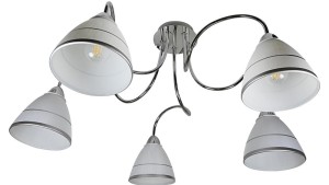 Klasyczna lampa sufitowa 5xE14 40W ELF CHROM
