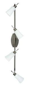 Srebrna lampa sufitowa listwa 4xG9 40W KROTON NIKIEL MAT/BIAŁY