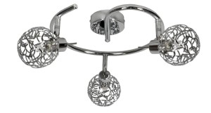 Srebrna lampa sufitowa 3xG9 40W A PUZZLE spirala