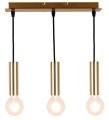 LAMPAMI - potrójna lampa wisząca, tuby wiszące, lampa wisząca tuba złota, złota lampa wisząca