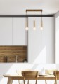LAMPAMI - potrójna lampa wisząca, tuby wiszące, lampa wisząca tuba złota, złota lampa wisząca