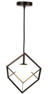 Elegancka lampa wisząca czarna ze złotym 1xG9 WEERT 1