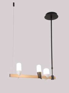 Designerska lampa wisząca ledowa czarna ze złotym 130 cm SAKAI 3 