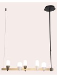 Designerska lampa wisząca ledowa czarna ze złotym 130 cm SAKAI 5 