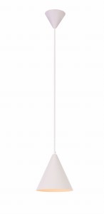 Biała lampa wisząca pojedyncza 1xE27 VOSS 1