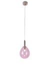 Nowoczesna lampa ledowa różowa wisząca szklana kula LUKKA 1 CHROM
