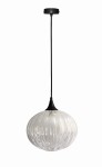 Lampa wisząca pojedyncza szklana kula ryflowana 1XE14 240 mm EXETER 1