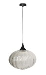 Lampa wisząca pojedyncza szklana kula ryflowana 1XE14 265 mm EXETER 1 