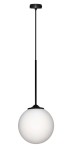 Czarna lampa wisząca pojedyncza biała kula 1XE27 200 mm GLASGOW 3