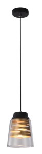 Pojedyncza lampa wisząca czarna z transparentnym kloszem 120 cm 1xE27 60W FRESNO