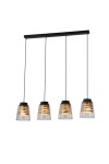 Lampa wisząca czarna z transparentnymi kloszami 120 cm 4xE27 60W FRESNO 