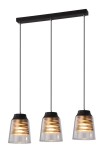 Potrójna lampa wisząca czarna z transparentnymi kloszami 120 cm 3xE27 60W FRESNO 