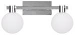 Srebrny kinkiet podwójny klosze białe kule 2xG9 40W MALDUS CHROM