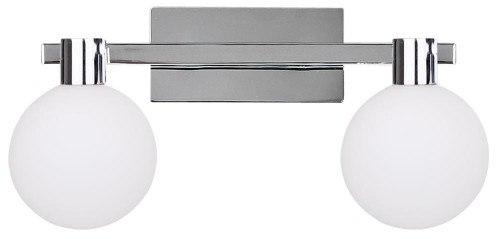 LAMPAMI - lampa ścienna srebrna, kinkiet klosze szklane kule, kinkiet do salonu