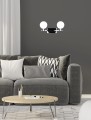 LAMPAMI - lampa ścienna srebrna, kinkiet klosze szklane kule, kinkiet do salonu