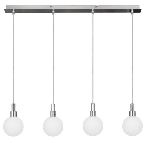 LAMPAMI - lampa wisząca srebrna, klosze szklane kule, lampa wisząca do salonu
