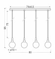 LAMPAMI - lampa wisząca srebrna szkic