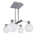 LAMPAMI - lampa wisząca srebrna, klosze szklane kule, lampa wisząca do salonu