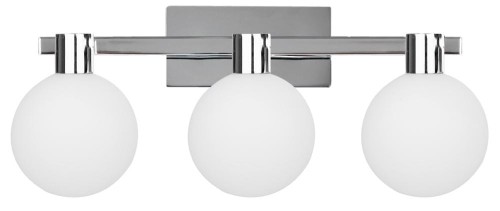 LAMPAMI - lampa ścienna srebrna, kinkiet klosze szklane kule, kinkiet do salonu