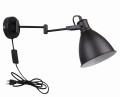 LAMPAMI - lampka regulowana na ścianę, czarny kinkiet, lampka do sypialni