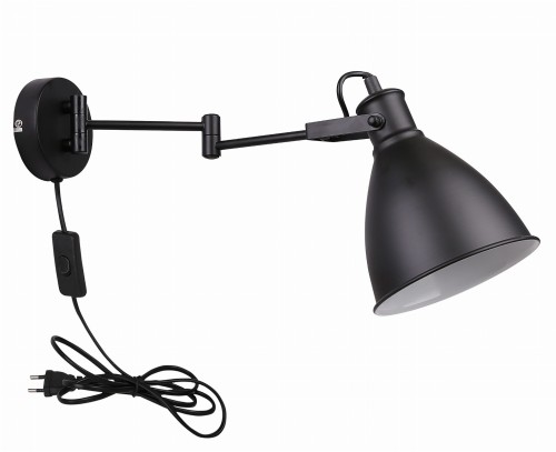 LAMPAMI - lampka regulowana na ścianę, czarny kinkiet, lampka do sypialni