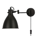 LAMPAMI - lampka regulowana na ścianę, czarny kinkiet, lampka do sypialni