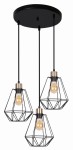 Potrójna lampa loftowa czarna wisząca 3xE27 60W PRIMO