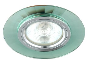 Oprawa sufitowa okrągła stała oczko sufitowe zielone szkło chrom SS-10 CH/GR MR16