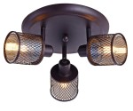 Potrójna lampa sufitowa kawowe złoto klosz bursztynowy 3xE14 40W CANABERA 