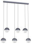 Szara lampa ledowa 120 cm klosze szklane kule 6x5W LED 4000K FURNI APETI