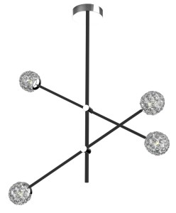 Czarna lampa wisząca sztyca 4xG9 5W PAKSOS APETI