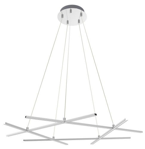 LAMPAMI - lampa sufitowa srebrna, lampa wisząca srebrna, srebrna lampa wisząca, żyrandol do salonu