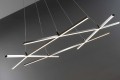 LAMPAMI - lampa sufitowa srebrna, lampa wisząca srebrna, srebrna lampa wisząca, żyrandol do salonu
