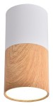 Oprawa sufitowa biała tuba z drewnianym 1xGU10 50W